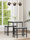vidaXL Sonoma Dining Table Wooden with Metal Frame 60x60x75cm