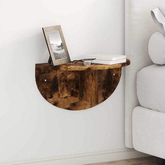 Wall Bedside Tables Wooden Brown 2 Pieces 38x19x19cm