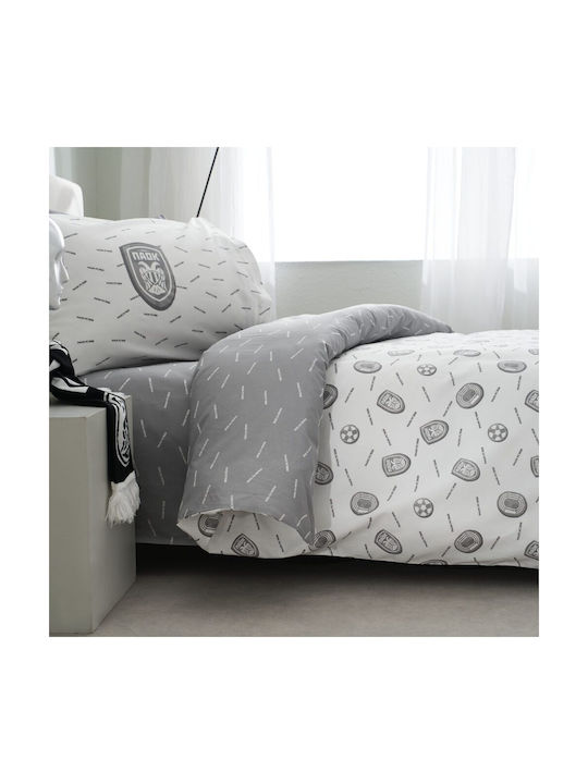 Vesta Home Σετ Παιδική Παπλωματοθήκη Μονή Γκρι, Λευκό Vesta Home Σετ Παιδική Παπλωματοθήκη Μονή Γκρι, Λευκό