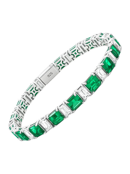 Xrisokosmima Women's Bracelet Riviera made of Silver with Zircon