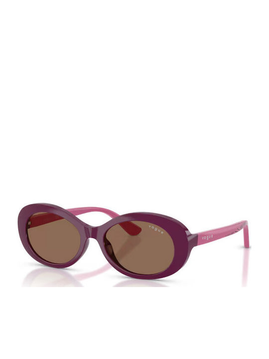 Vogue Women's Sunglasses with Purple Plastic Frame and Brown Lens