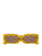Gucci Women's Sunglasses with Yellow Plastic Frame and Gray Lens