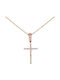 Fa Cad'oro Crucifix de Femeie din Aur Roz 14K Fără Lanț