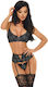 Beauty Night Fashion Ileen 3-teilige Sexy Dessous-Set Schwarz