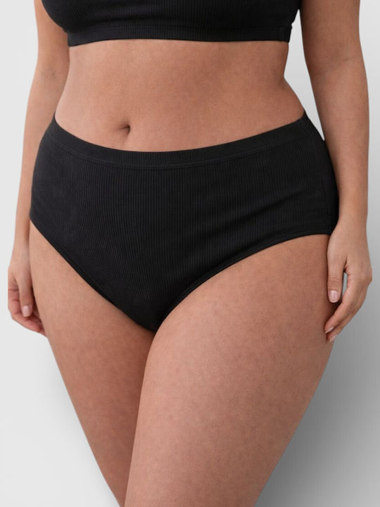 Ψηλόμεσα Γυναικεία Slip 3Pack Μαύρο