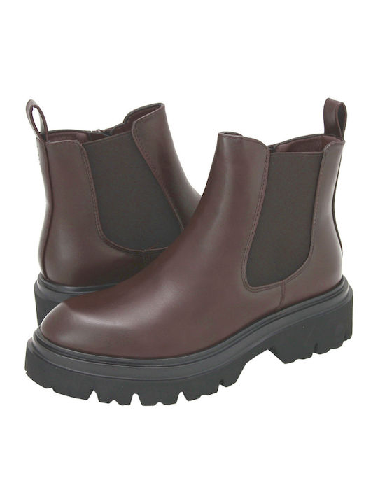 Leder Stiefeletten Damen Braun