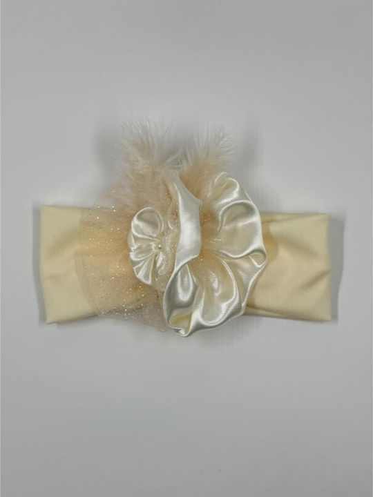 Bonjour Bebe Kids Hair Ribbon in Beige Color