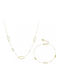 Polytimo Set mit Halskette & Armband aus Gold 14K mit Perlen
