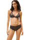 Tommy Hilfiger Γυναικείο Σουτιέν Τρίγωνο Metallic Thread Floral Lace Dark Ash