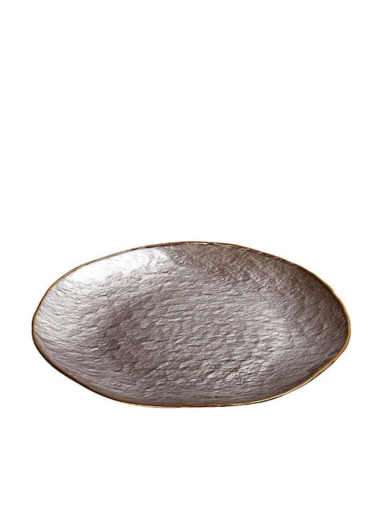 Espiel Shine Farfurie joasă Sticlă Argintiu cu Diametru 28cm
