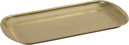 Espiel Snow Plate Shallow Rectangular Inox Gold 23x13.5cm