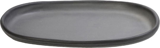 Espiel Canyon Plate Shallow Oval Ceramic Gray 25.5x25.5cm