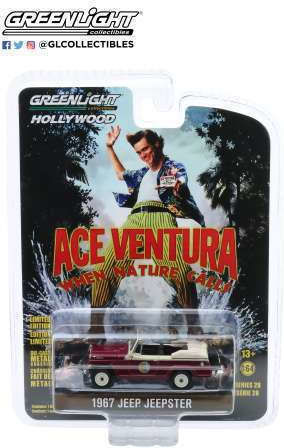 Macheta Auto Jeep Jeepster Convertible Ace Ventura 1967 1:64 Greenlight
