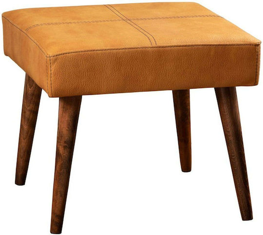 Hocker Für das Wohnzimmer Gepolstert mit Stoff Urga Mustard 46x46x44cm