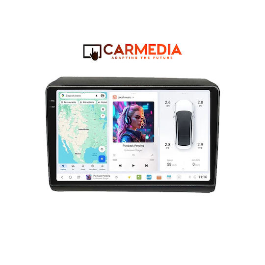 Carmedia Car Audio System for Peugeot Boxer Fiat Ducato Citroen Jumper 2006-2011 (Bluetooth/USB/WiFi/GPS/Apple-Carplay/Android-Auto) with Touch Screen 9.5"