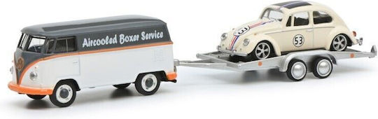 Macheta Auto Set Volkswagen Vw T1 + Trailer Vw Beetle #53 1:64 Schuco