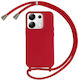 Orso Liquid Back Cover Metalic cu Curea Roșu (Poco C85)