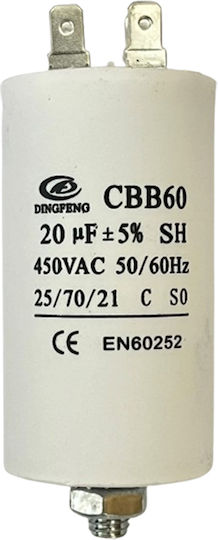 Cbb Kondensator Dauerhaft 20μF 450VAC Faston 03.006.0177