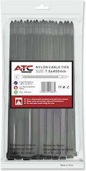 ATC Plastic Cable Ties 450mmx7.6mm In Black Colour 100pcs 20.007.0034