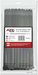 ATC Δεματικά Καλωδίων Πλαστικά 100mmx2.5mm σε Μαύρο χρώμα (100τμχ) (20.007.0006) ATC Δεματικά Καλωδίων Πλαστικά 100mmx2.5mm σε Μαύρο χρώμα (100τμχ) (20.007.0006)
