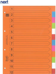 Colored Paper Separators A4 1-12