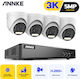 Annke Surveillance System DW81KD 4 Cameras Cameras Analog 5MP with Recorder DVR