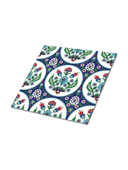 Wandsticker Vinyl Kacheln Dekoratives Design Türkische Tulpen 9x30x30 cm