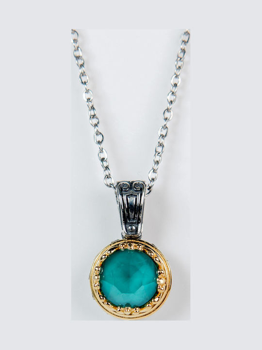 Necklace from Gold Plated Silver with Zircon