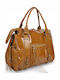 Leder Damentasche Tote Handtasche Taupe