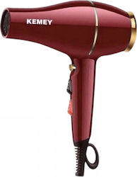 Uscător de Păr Km-9823 Kemei Roșu