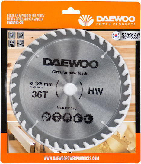 Daewoo Δίσκος Κοπής Ξύλου 185mm