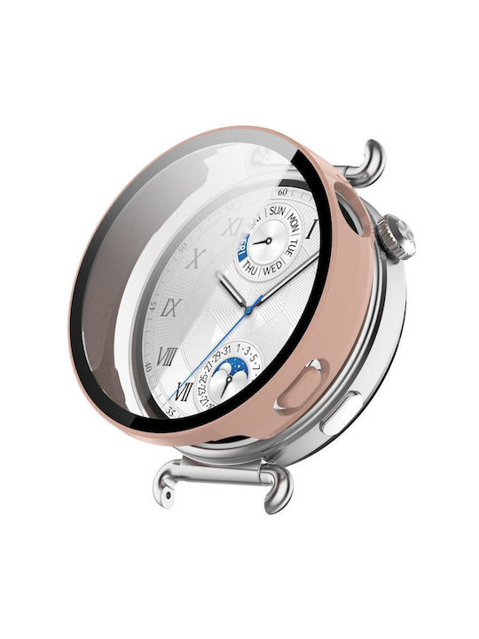 Пластмасов Калъф със Стъкло в Розов цвят за Huawei Watch GT 6 41mm