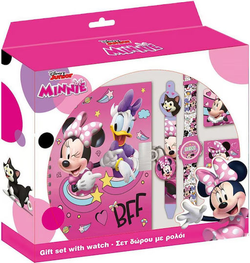 Тефтер С Катинар За Момичета Diakakis Minnie Mouse Часовник Химикал Многоцветен