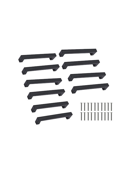 Mâner Mobilier din Metal Matt Black 136mm (Distanța între Centre 22mm) ZY12223QWS80 10buc