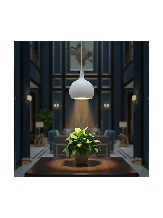 V-TAC Pendant Light White Bell with Socket E27 28x28cm