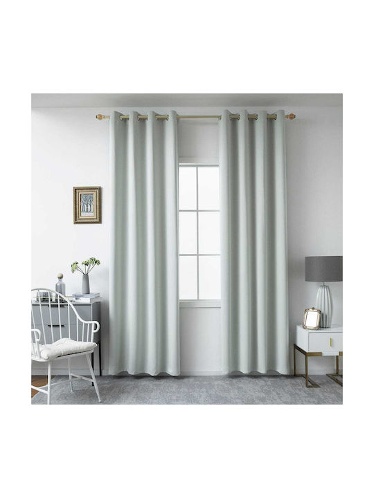 Beauty Home Κουρτίνα Συσκότισης με Τρουκς Γκρι 140x270εκ.