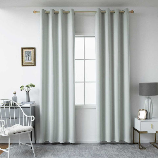 Beauty Home Blackout Curtain with Grommets Gray 140x270cm