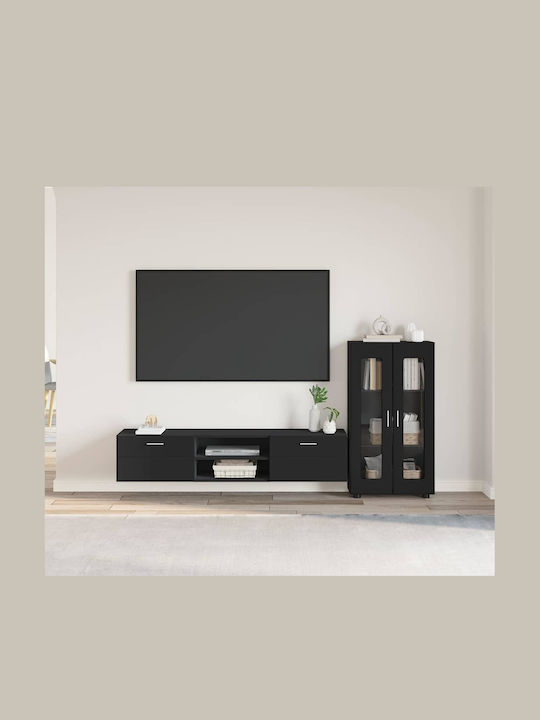 Bibliotecă Living Neagră L150xL39xÎ30cm