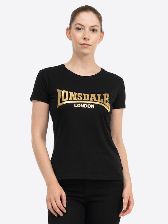 Lonsdale Cartmel Γυναικείο T-shirt Black/gold