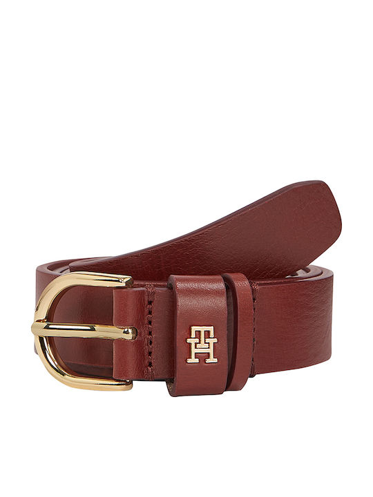 Tommy Hilfiger Th Monogram Γυναικεία Ζώνη Καφέ