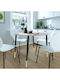 Denton 761 Round Table Dining Room with Marble Surface Gold, Black, Grey Marble 76x76cm