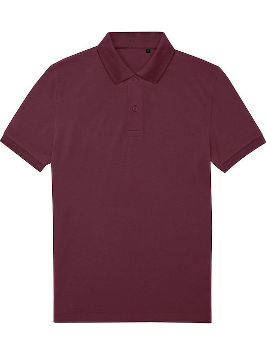 B&C Pu428 Werbe-T-Shirt White, Burgundy
