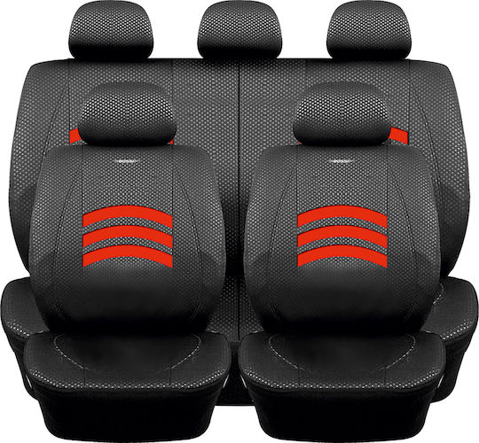 Калъфи за автомобилни седалки Guard Racer Full Set Черно Червено 4 броя
