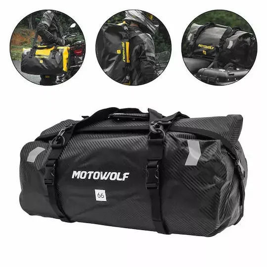 Waterproof Travel Motorcycle Bag Motowolf 66l – Black Carbon