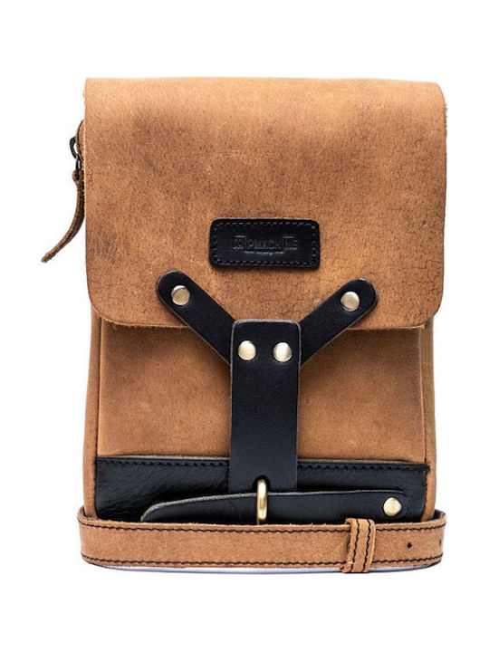 Trip Machine Geantă de Picior din Piele Thigh Bag Leg Bag Maro Tutun