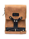 Trip Machine Geantă de Picior din Piele Thigh Bag Leg Bag Maro Tutun