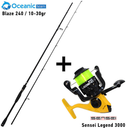 Combo Spinning Oceanic Team Blaze Spin 80m 2.40m 10-30gr + Sensei Legend 3000