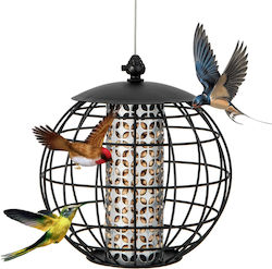 Costway Birds Feeding and Watering Feeder and Water Feeder in Black Color