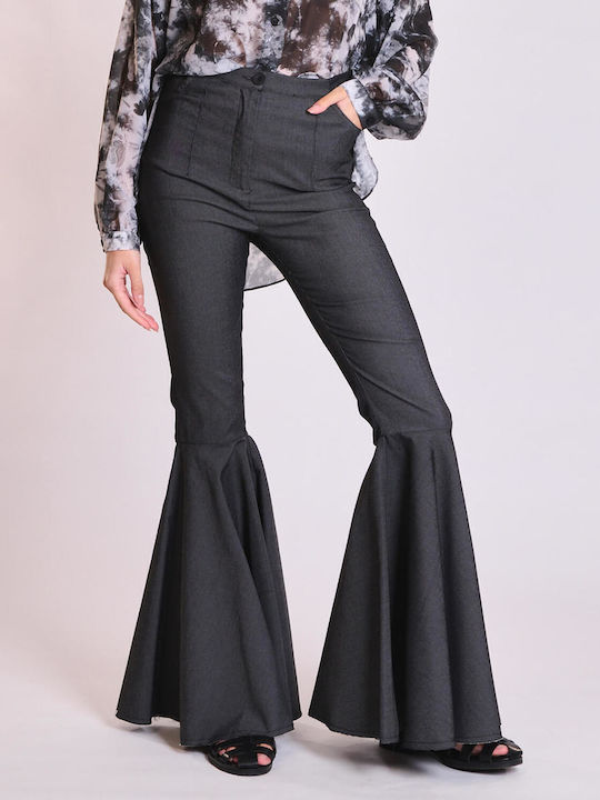 Collectiva Noir Women's Fabric Trousers Black