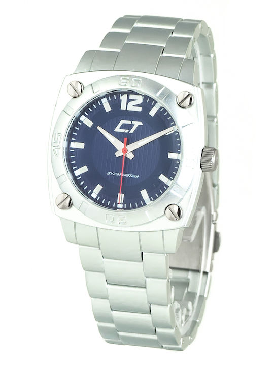 Chronotech Ανδρικό Ρολόι 38mm Μπαταρίας με Ασημί Μεταλλικό Μπρασελέ